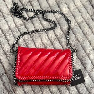 Glossy Red Crossbody Bag